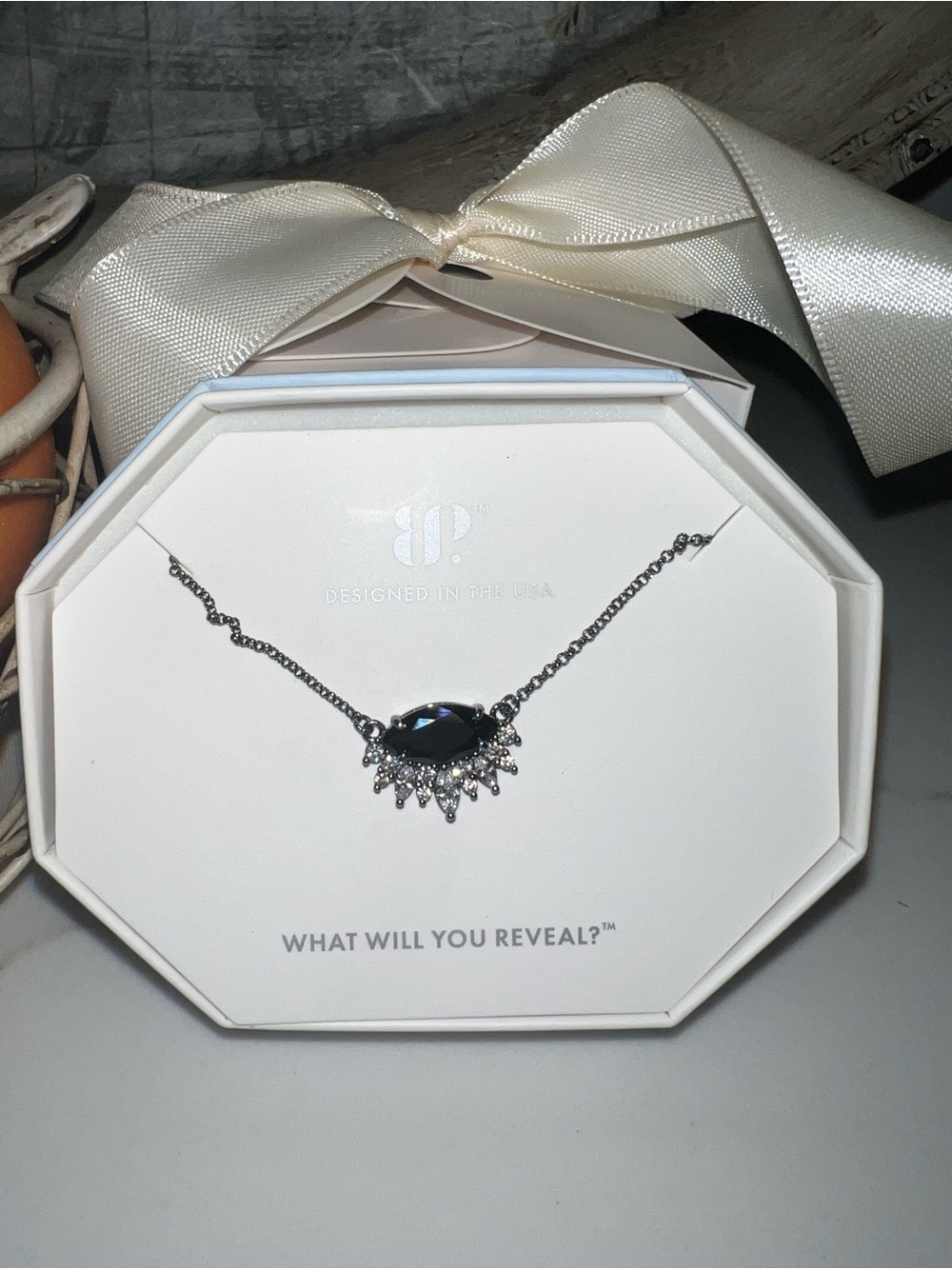 Elegant Black Onyx Pendant Necklace with Sparkling Accents